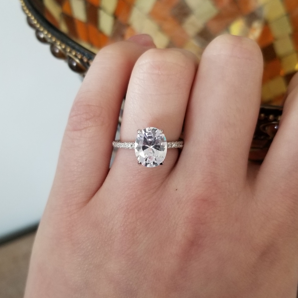 LIMITED 2ct Oval Cut Sterling Silver Ring - Picture 7 of 8